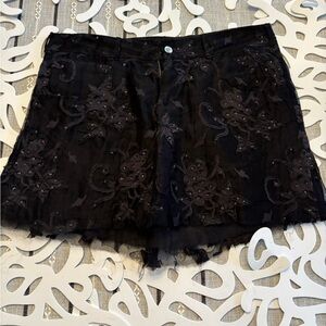 Elegant Black Lace Women Shorts by Dina Bina